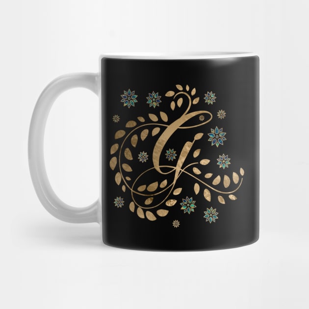 Luxury Golden Calligraphy Monogram with letter G by Nartissima